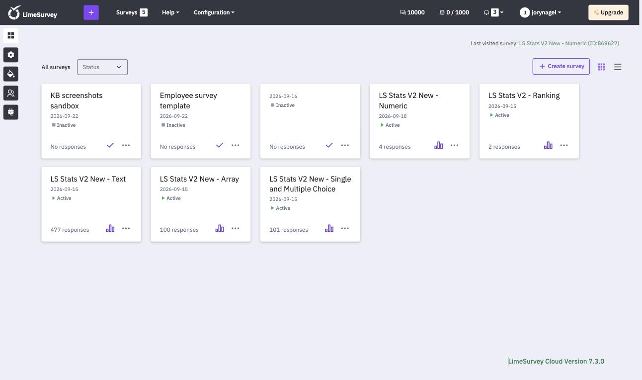 The workspace with the top bar and the sidebar icons