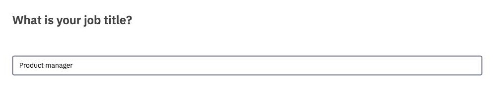 A Short text question as participants see it, with a one line field that contains an answer
